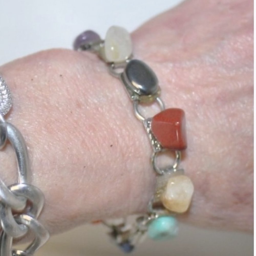 Vintage Semi-Precious Raw Gemstone Bracelet